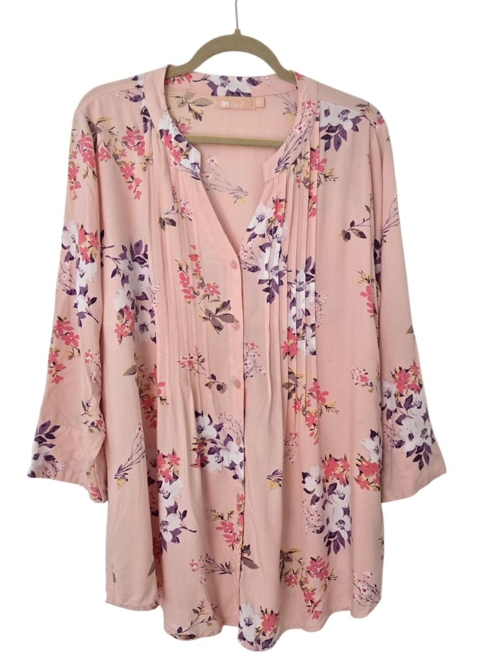 LA Cera lagenlook Tunic Coastal Button-up top Casual Coastal